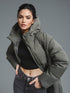 Damen Jacke Winter Oversize mit Kapuze – Gepolstert, Lang Maschinenwaschbar